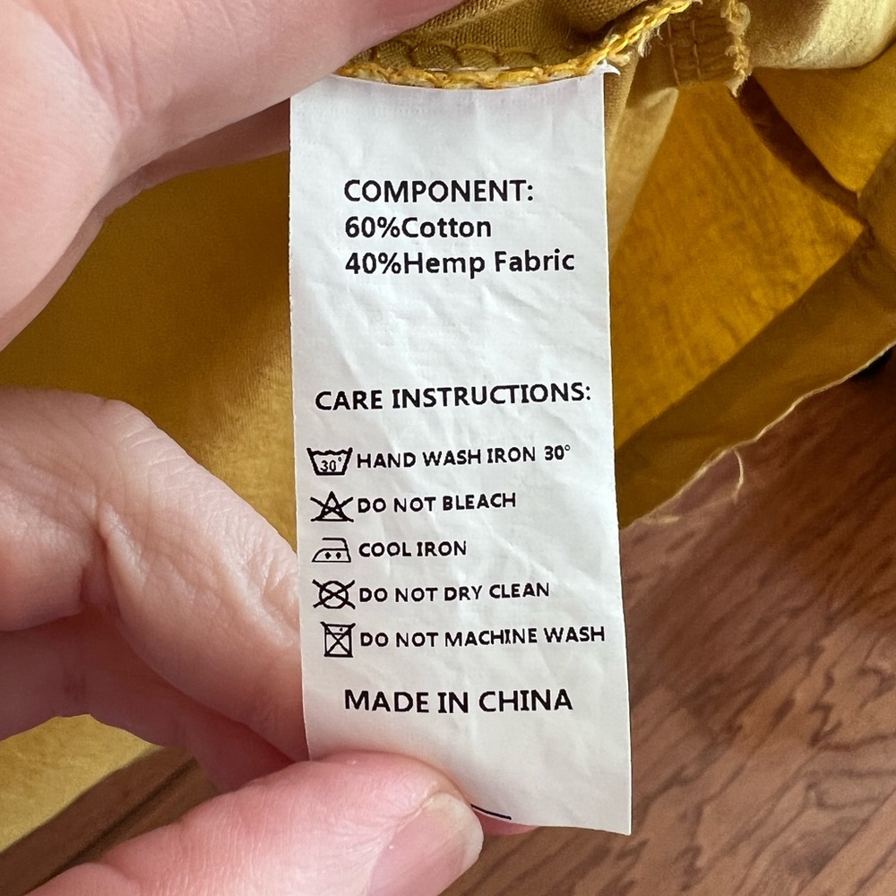 Yellow floral Amato Rizzi cotton/linen dress, size 8/10 - Picture 5 of 6